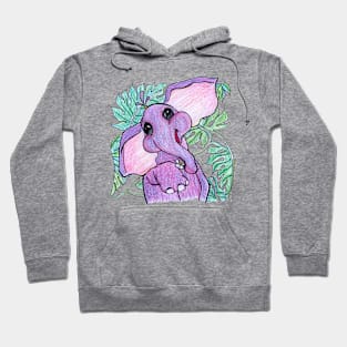 Purple cute elephant kids Hoodie